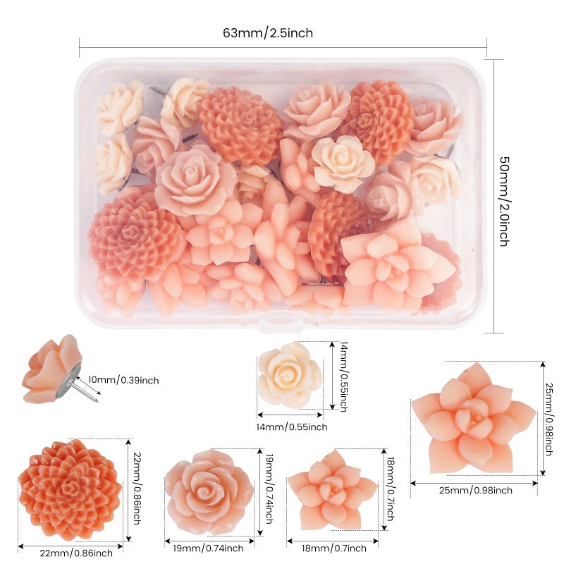 Temoyj 24Pcs Decorative Push Pins for Bulletin Board,Cork Board, Office Organization or Home - Image 2